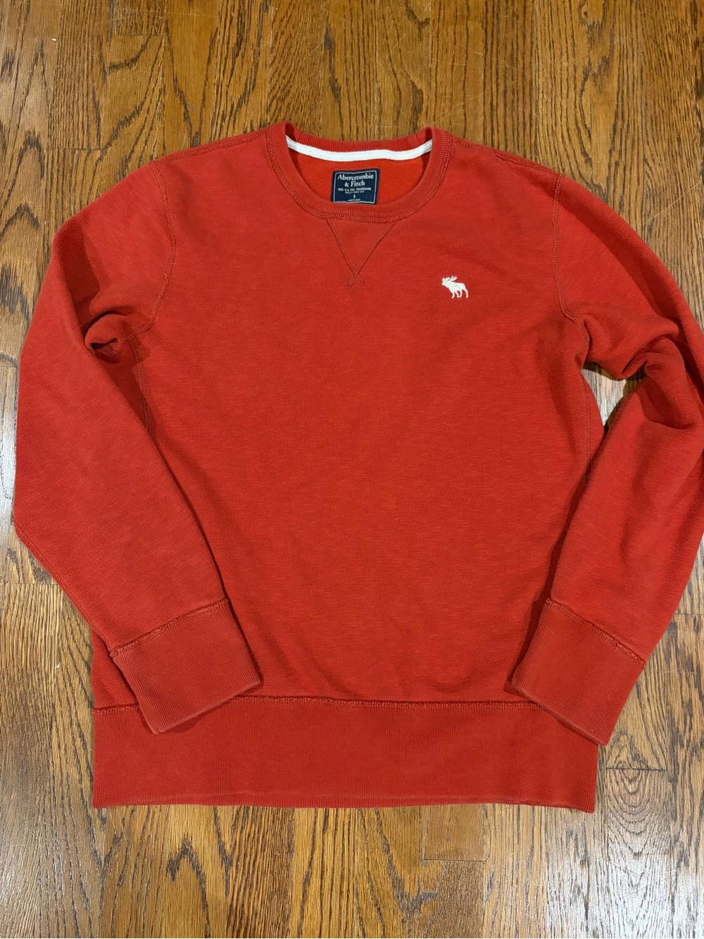 Abercrombie & Fitch Shirt Long Sleeve Mens Small Burnt Orange Moose Logo Fall